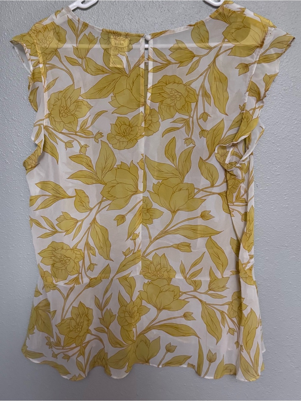 CAbi Yellow Floral Flutter Sleeve Blouse - Picture 2 of 8